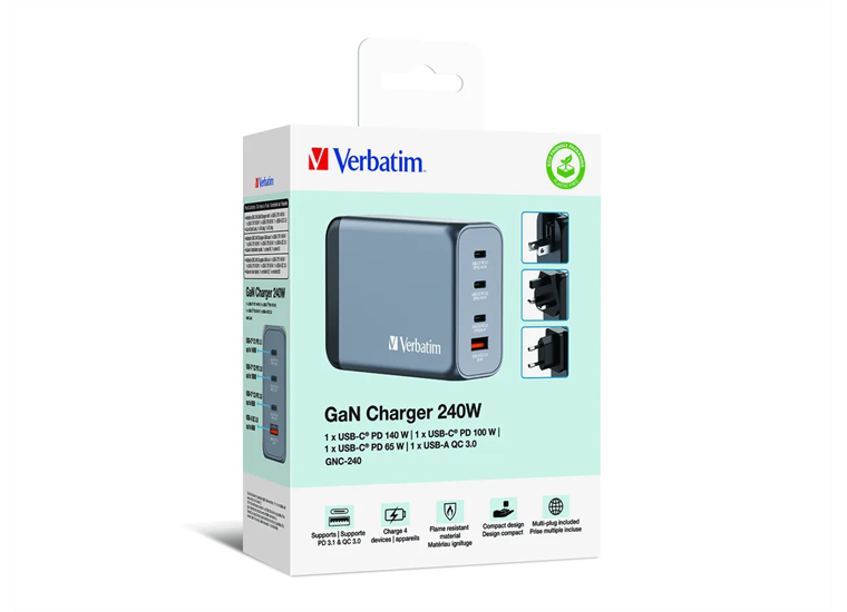 Verbatim GaN 4 Port Charger 240W