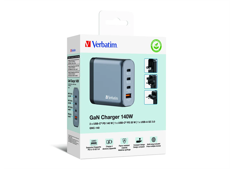 Verbatim GaN 4 Port Charger 140W