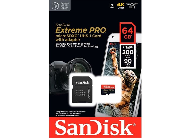 SanDisk Micro SDXC 64 GB Extreme Pro 200MB/s 90MB/s
