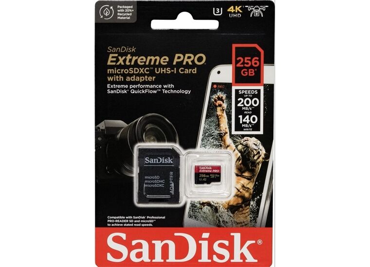 SanDisk Micro SDXC 256 GB Extreme PRO 200MB/s 140MB/s