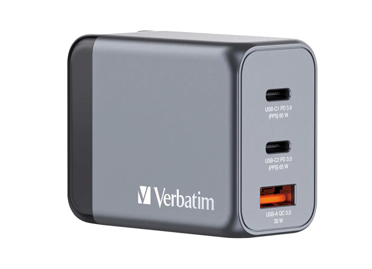 Verbatim GaN 3 Port Charger 65W