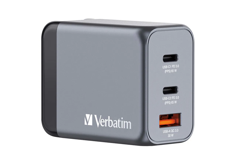 Verbatim GaN 3 Port Charger 65W