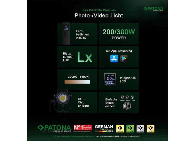 Patona Leuchte COB-300 APRC APP