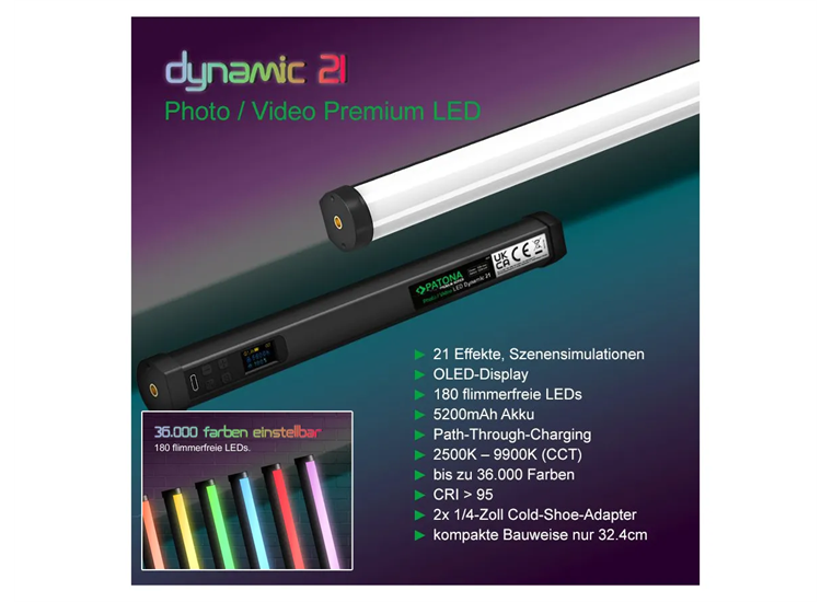 Patona LED Stab-Leuchte Dynamic 21