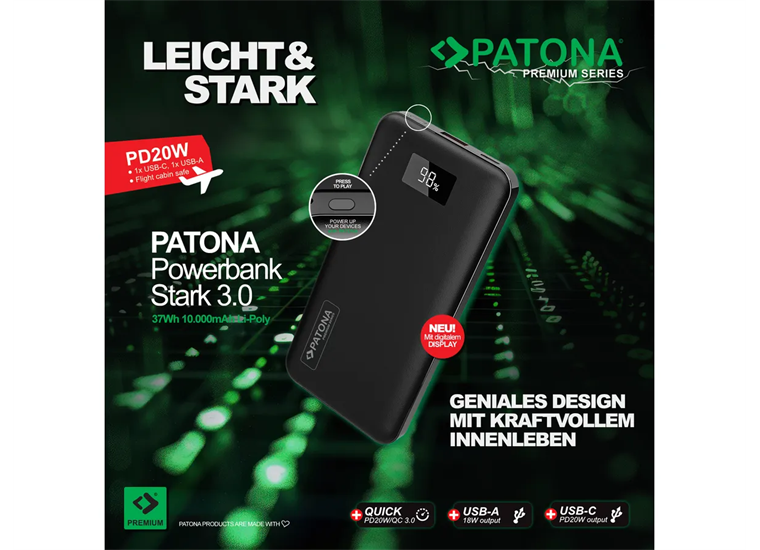 Patona Powerbank PD20W 3.0 10'000mAh