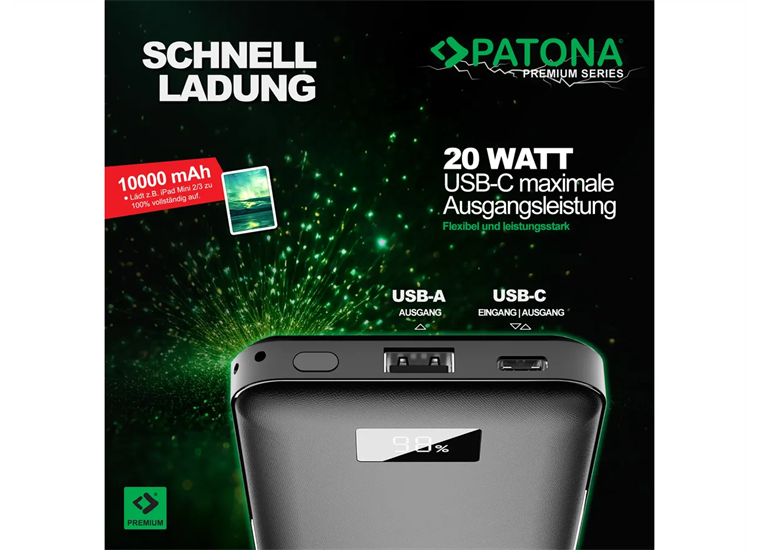 Patona Powerbank PD20W 3.0 10'000mAh