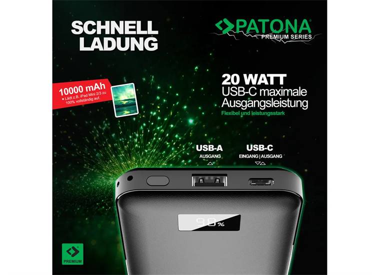 Patona Powerbank PD20W 3.0 10'000mAh