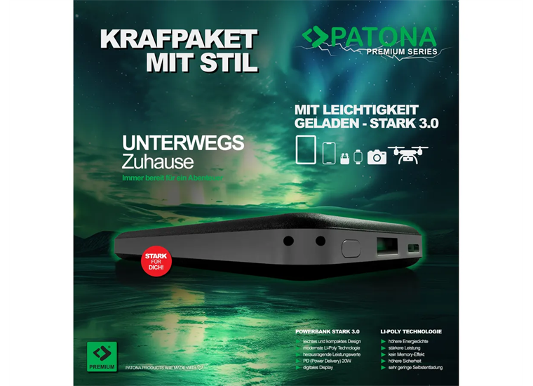 Patona Powerbank PD20W 3.0 10'000mAh