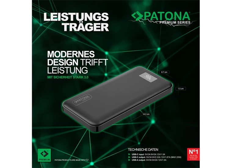 Patona Powerbank PD20W 3.0 10'000mAh