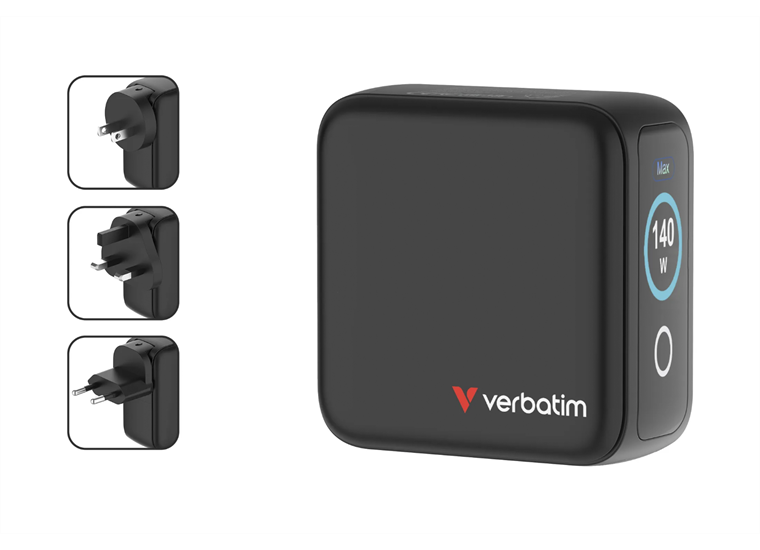 Verbatim Mini GaN Charger 140W Display