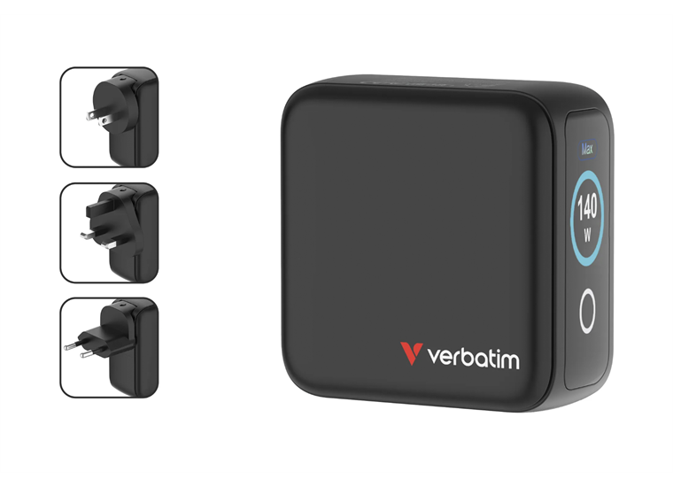 Verbatim Mini GaN Charger 140W Display