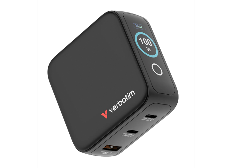 Verbatim Mini GaN Charger 100W Display