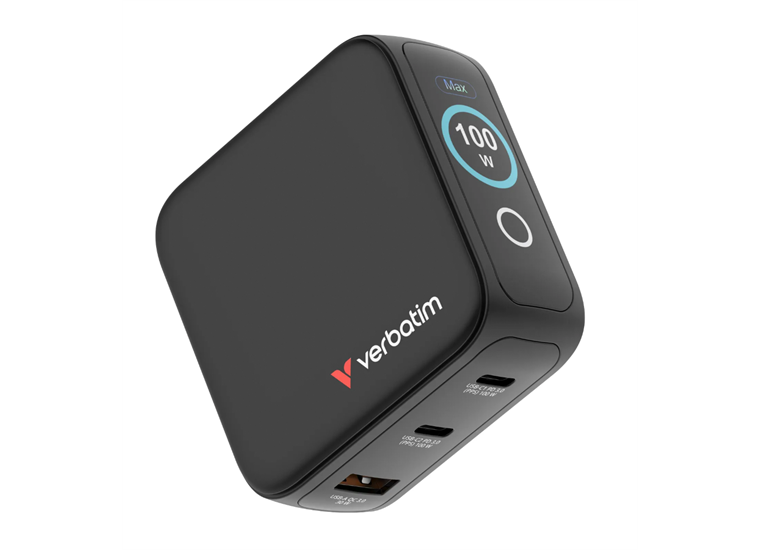 Verbatim Mini GaN Charger 100W Display