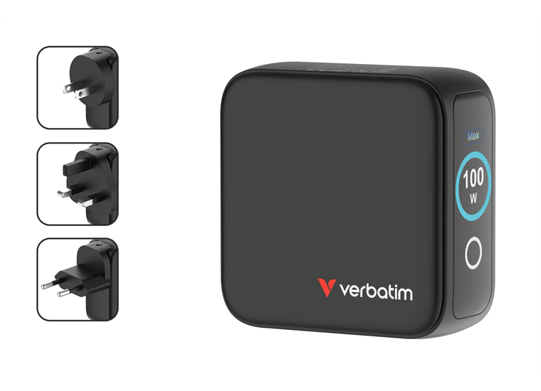 Verbatim Mini GaN Charger 100W Display