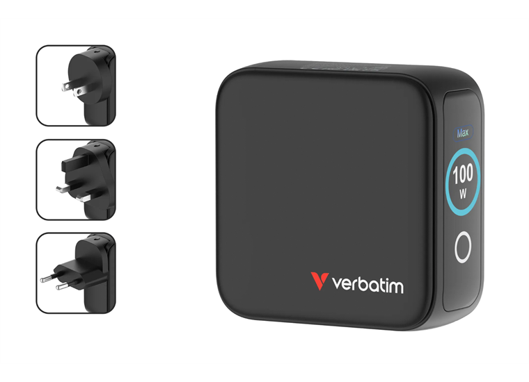 Verbatim Mini GaN Charger 100W Display