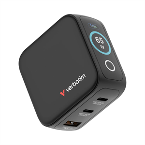 Verbatim Mini GaN Charger 65W Display