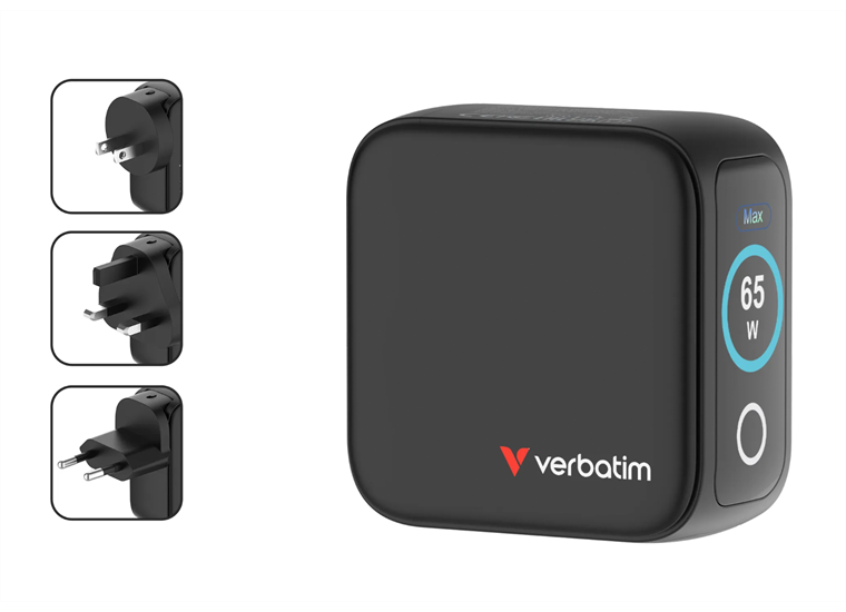 Verbatim Mini GaN Charger 65W Display