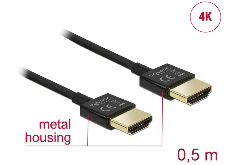 DeLock HDMI auf HDMI FlexInstall Kabel 4K Slim
