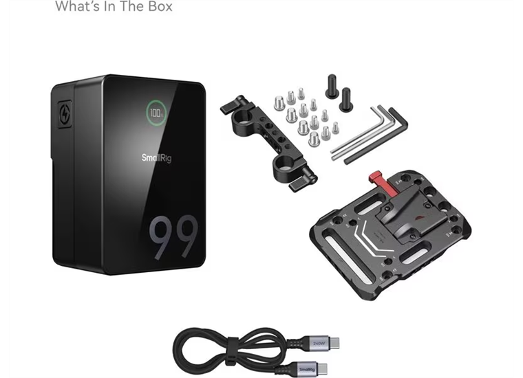 SmallRig Videokamera-Akku VB99 Pro mini Kit Platte + Stange