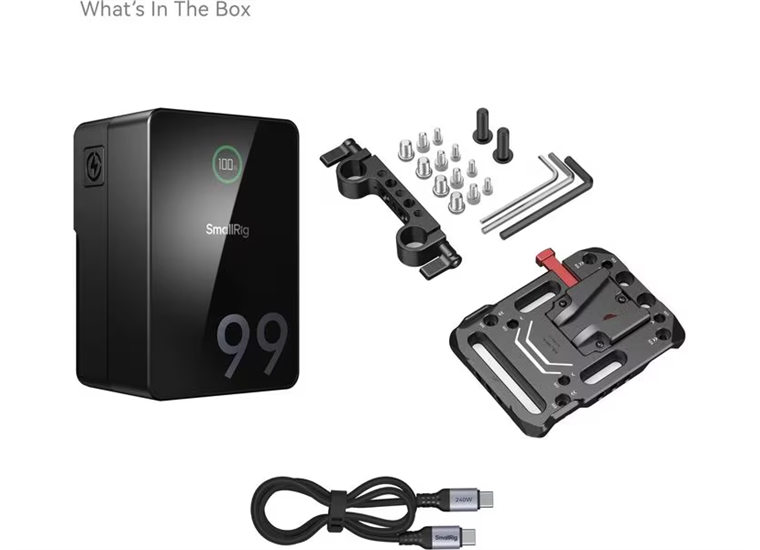 SmallRig Videokamera-Akku VB99 Pro mini Kit Platte + Stange