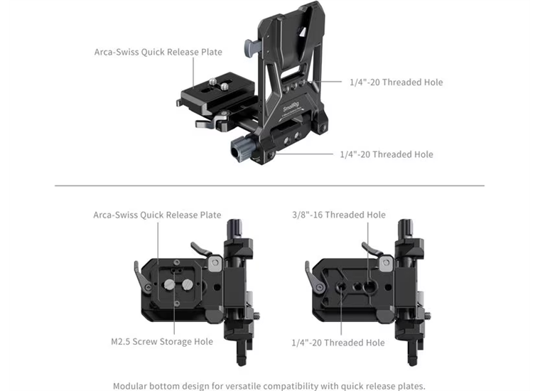 SmallRig Videokamera-Akku VB99 Pro Kit Platte + Stange