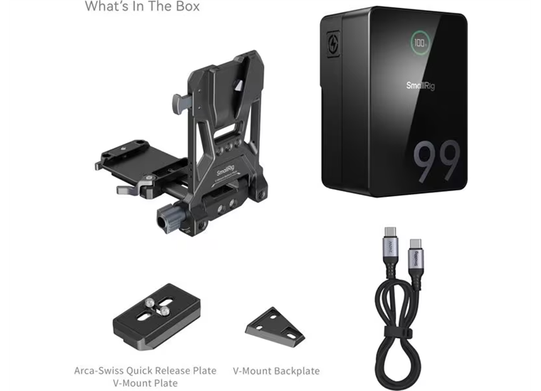 SmallRig Videokamera-Akku VB99 Pro Kit Platte + Stange