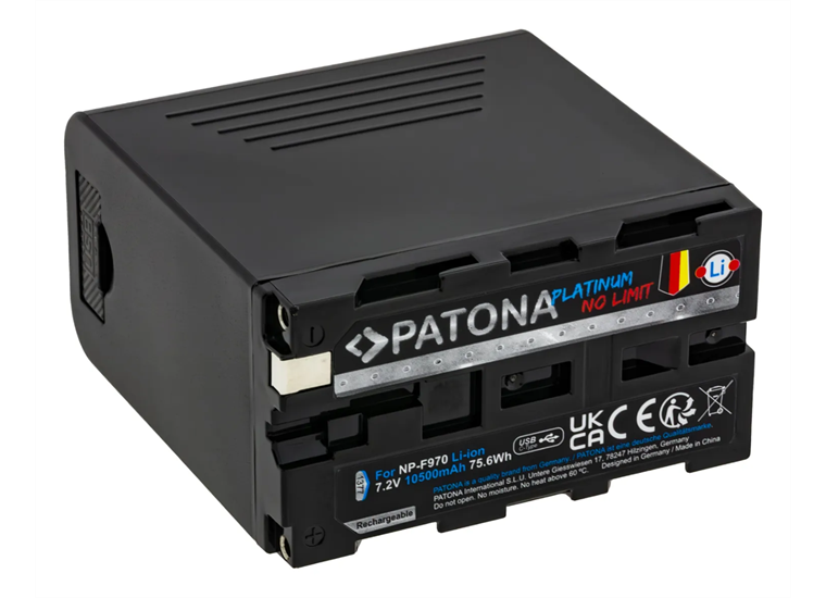 Patona Platinium USB-C Sony NP-F970 Akku 10500mAh