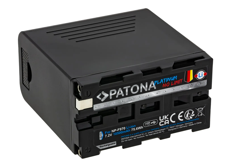 Patona Platinium USB-C Sony NP-F970 Akku 10500mAh