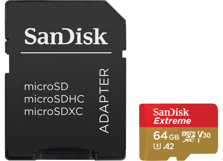 SanDisk microSDXC 64GB Extreme 170MBs / 80MBs