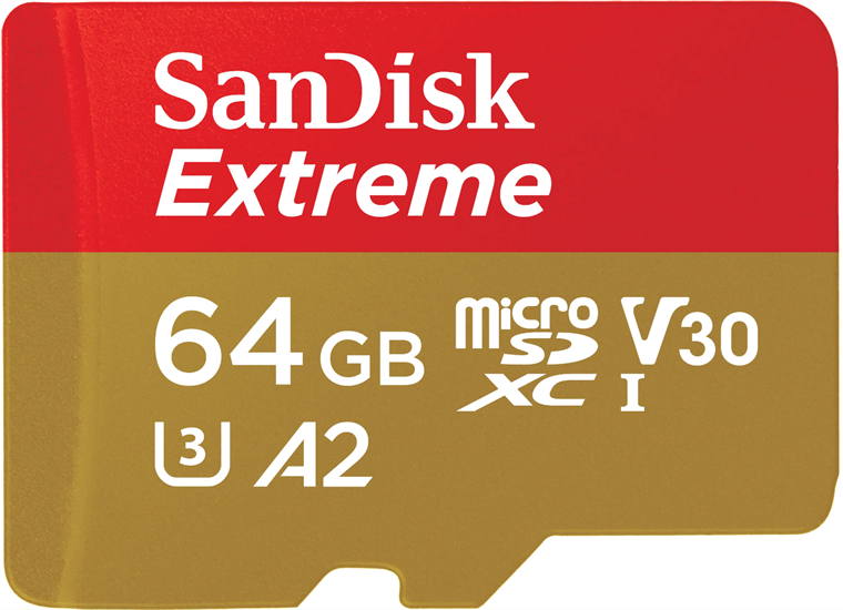 SanDisk microSDXC 64GB Extreme 170MBs / 80MBs
