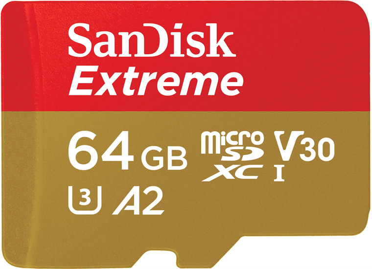 SanDisk microSDXC 64GB Extreme 170MBs / 80MBs