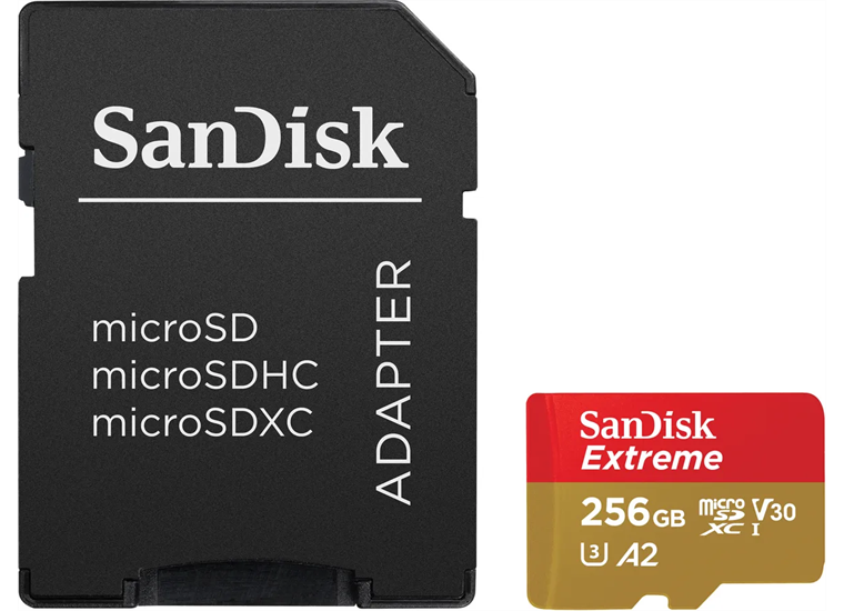 SanDisk microSDXC 256GB Extreme 190MBs / 130MBs