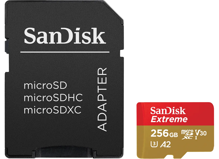SanDisk microSDXC 256GB Extreme 190MBs / 130MBs