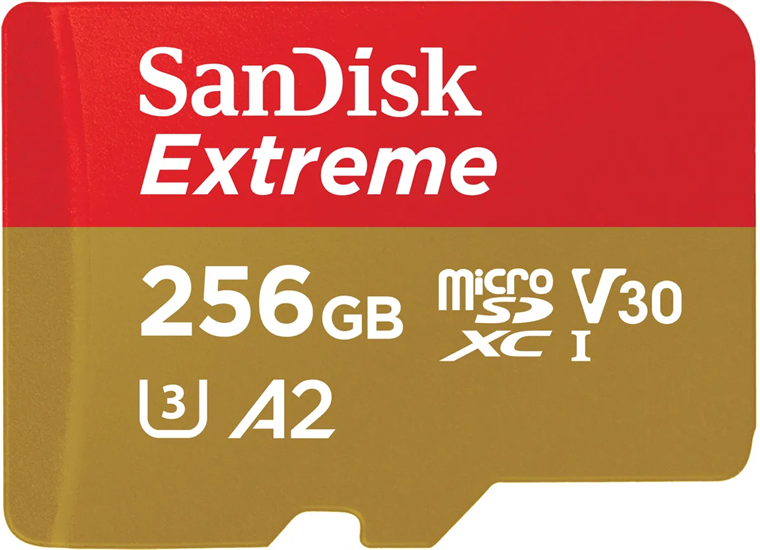 SanDisk microSDXC 256GB Extreme 190MBs / 130MBs