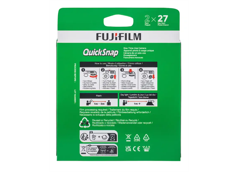 Fujifilm Einwegkamera QuickSnap ED 27 Flash 2 Pack