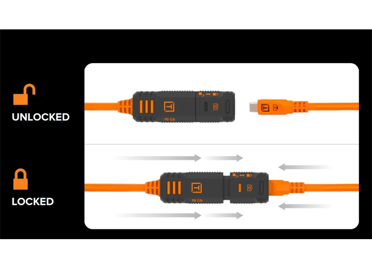 TetherPro Optima 10G USB-C Ext Cable 4.8m Org